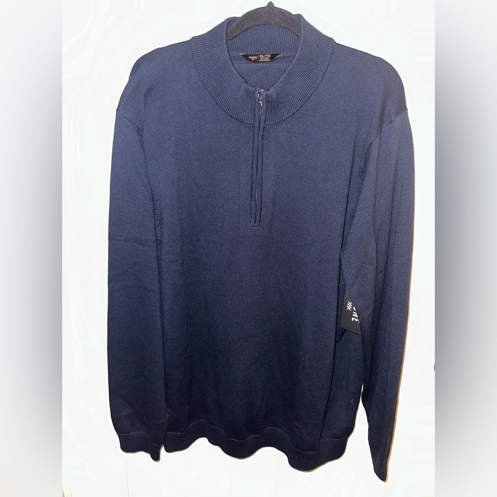 RHONE Men's Commuter Navy 1/4 Zip Sweater NWT fall winter holiday Christmas